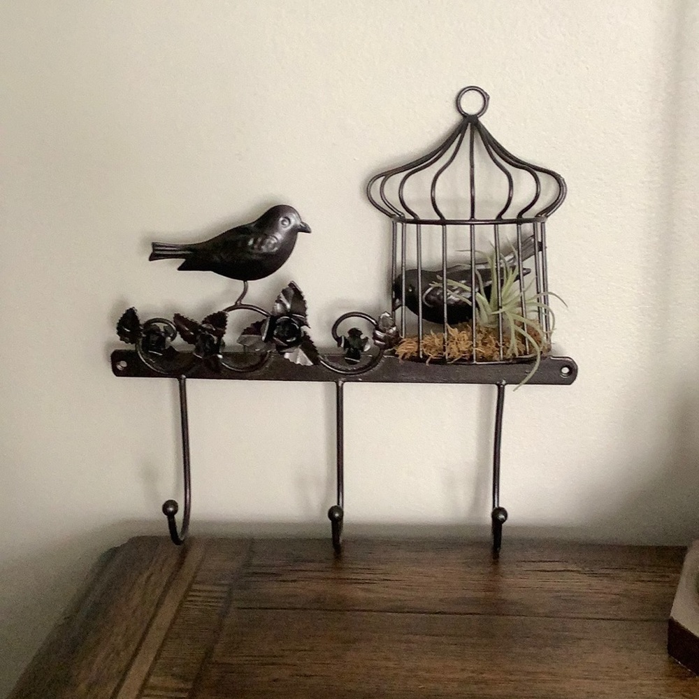 Metal Hooks with Faux Succulent